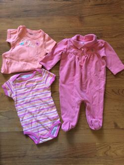 Ralph Lauren outfit and 2 Calvin Klein onesies