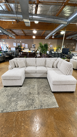 Sectional With Double Chaise  & 4 matching pillows included
