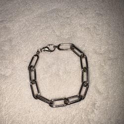 Sterling Silver 925 Bracelet Loose Chain Link 7.5 Inch Chain Turkey