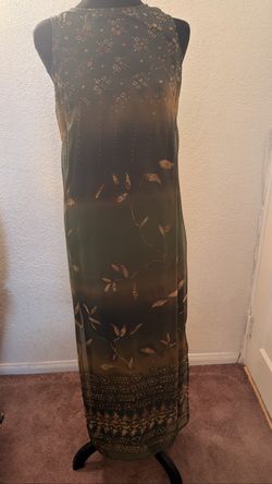 City Triangles Green Leaf Print Maxi Dress 5 — New