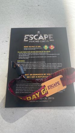 Escape Halloween Rave 2 Day Wristband