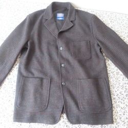 Vtg Pendleton 49er Tweed Blazer Jacket Dark grey Lobo Mens L virgin Wool
