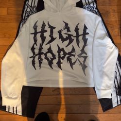 High Hopes × Believe Tracksuit Set – White/Black Graphic Fit