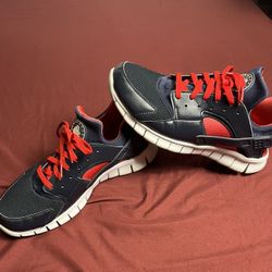 Nike Air Huarache Free 2012 'Obsidian' 487654-400 Men Size (13) Blue And Red 