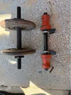 dumbbell and bar