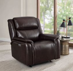 Barcalounger Bryson Real Leather Power Recliner Rocker Chair 