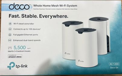 Lot of 3 - TP-Link Deco S4R White AC1200 Whole Home Wi-Fi System