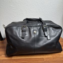 NEW COACH Vintage Weekend Bag Large Black Leather Shoulder Tote Laptop
