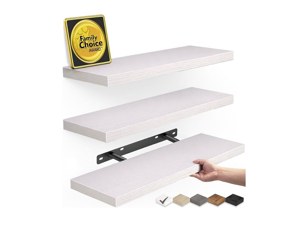 NEW!!  (3) Pc White Floating Shelves $15