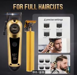 Rechargeable Electric Grooming Kit with LCD Battery Display, Portable Personal Care Trimmer Set for Home, Travel & Car, Great Gift for Men