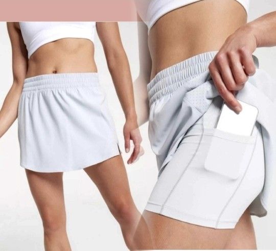 Calia Run Collection Mid Rise Infinity Skort Light Blue Size Medium