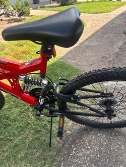Red Full Suspension Mountain Bike