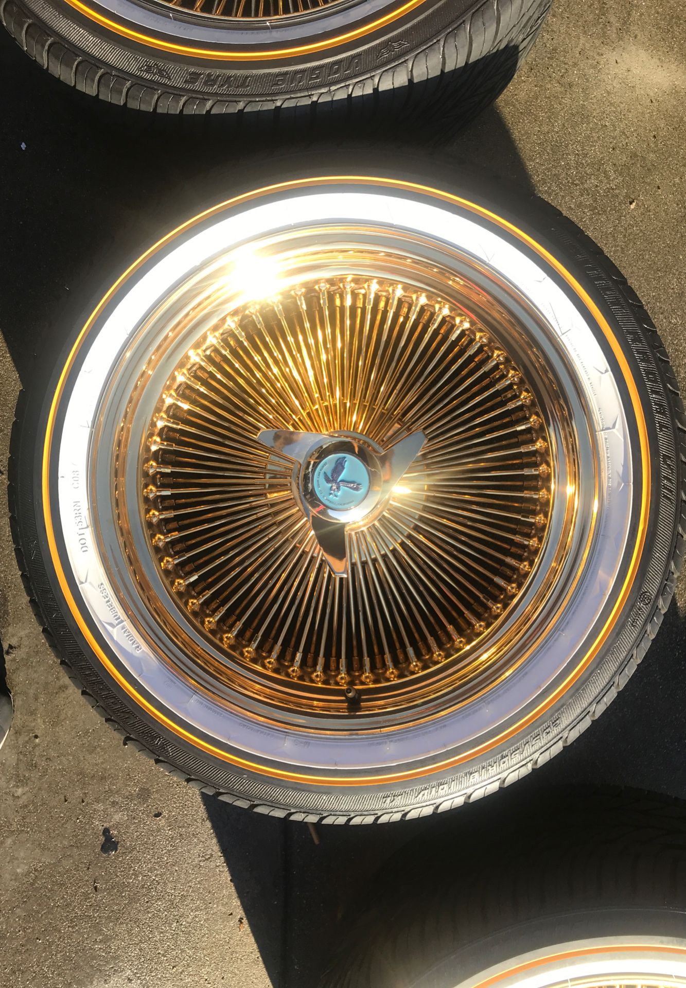 18 inch 5times gold zenith spoke rims and vogue tires for Sale in
