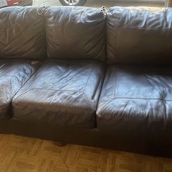 Brown Leather Couch 