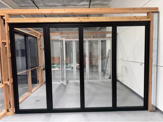 Slim frame aluminum bifold doors with invisible hinges