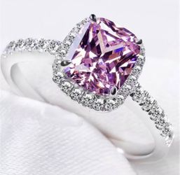 New 18 k white gold engagement ring wedding ring set