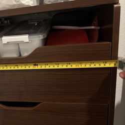 Chestnut vanity with LED light