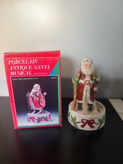 Porcelain Antique Santa Musical Figurine