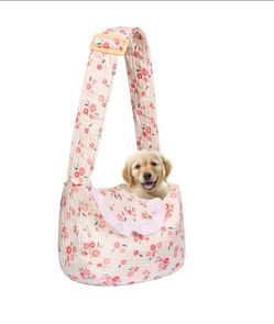 Floral Quilted Pet Sling Carrier Bag