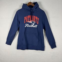 Patriots NFL Youth Large Pullover Hoodie Navy Graphic