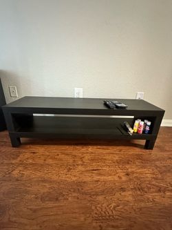 Black TV Stand / Media Console with Storage Shelf – Excellent Condition