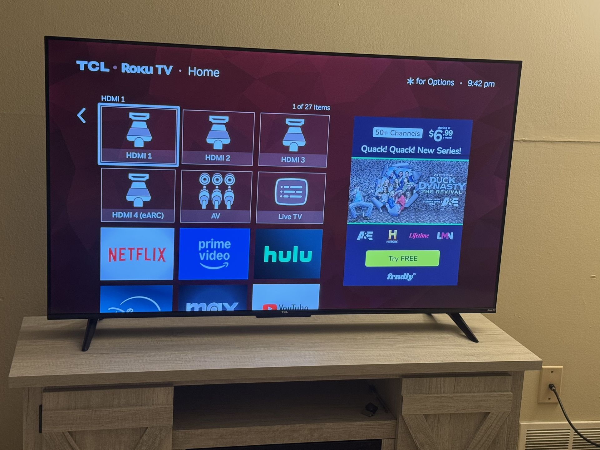 50” Smart Roku Tv