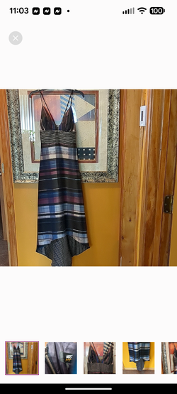 ABS Allen Schwartz Black and Blue High Low Sundress