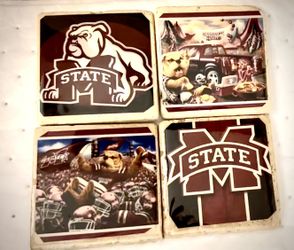 Mississippi State Bulldogs 4 Piece Tile Coaster Set