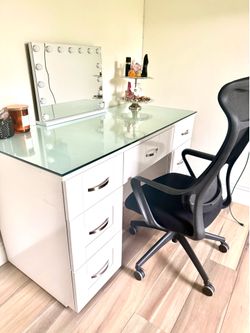 Vanity plus a chair