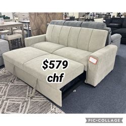 Black Friday Sale Light Gray Convertible Sofa With Pull Out Bed 