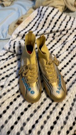 Gold High-Top Soccer Cleats