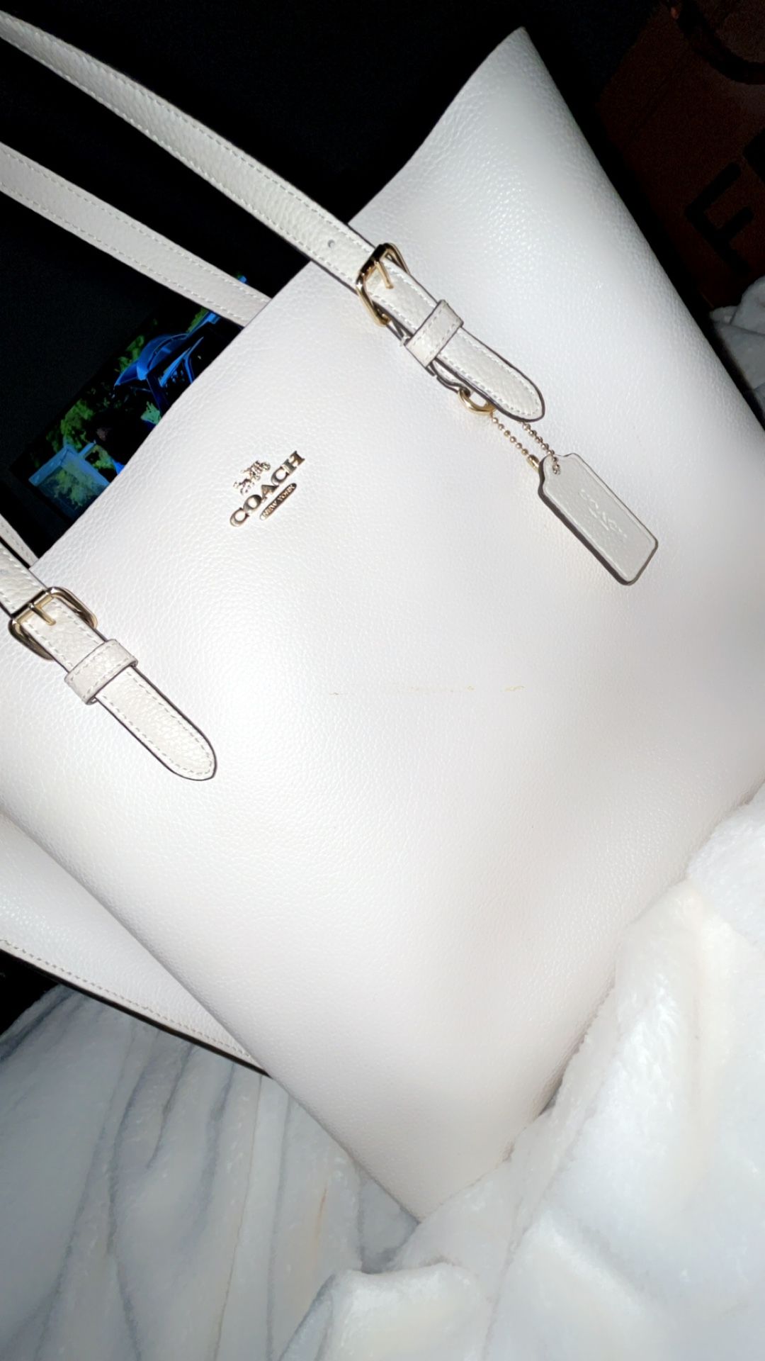 White Coach Tote bag With Matching Wallet