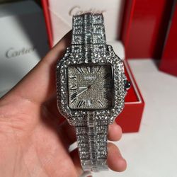 cartier blinged out watch