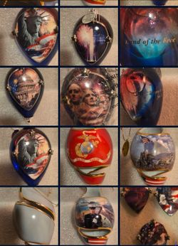 Bradford Exchange Military Ornaments W/Cert