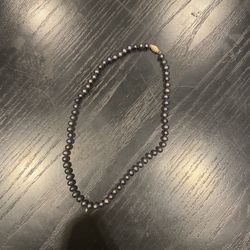 Black Pearl Necklace With 14k Gold Clasp