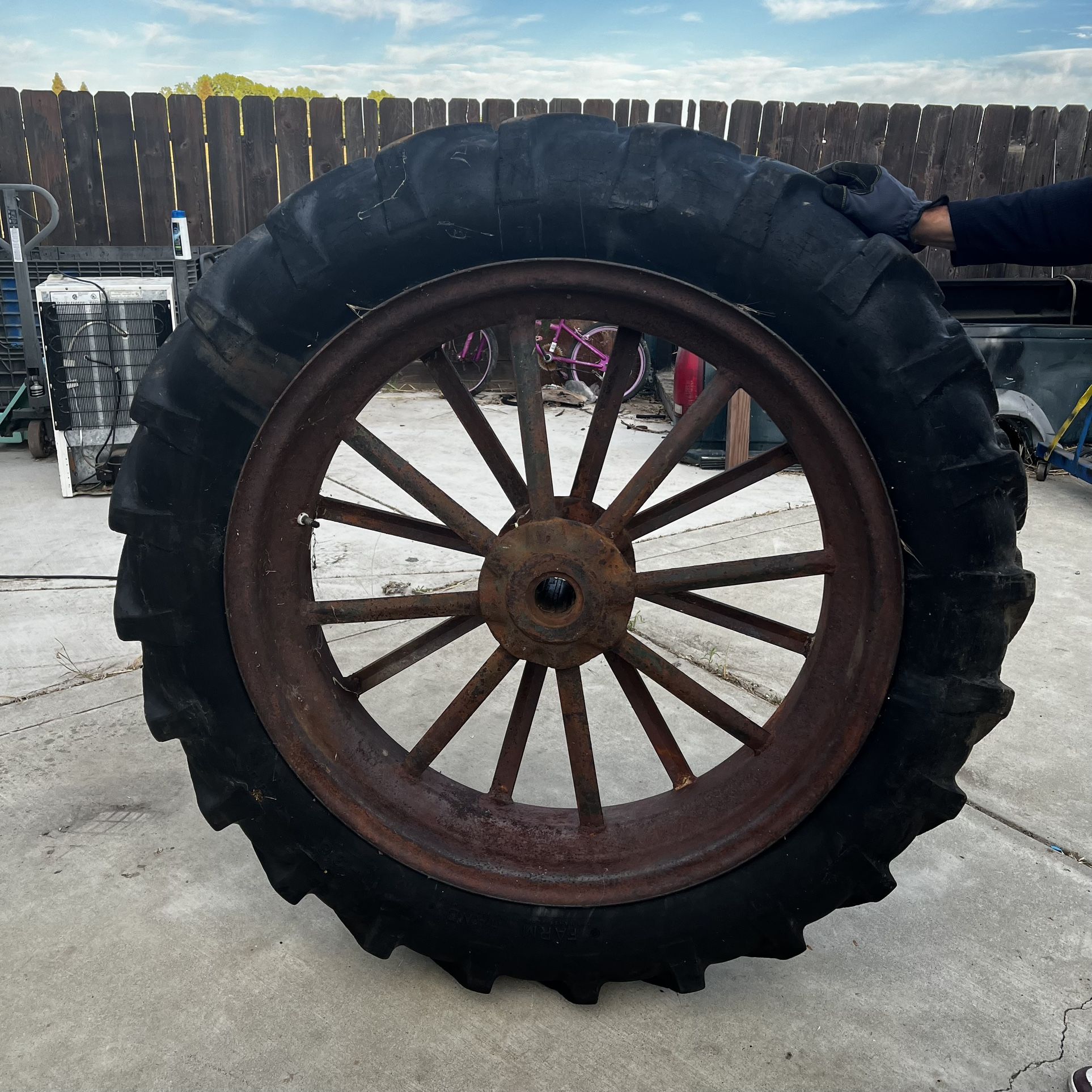 Large Tractor Vintage Wheel