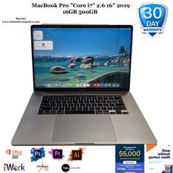 MacBook Pro "Core i7" 2.6 16" 2019, 16GB, 500GB "H91697"