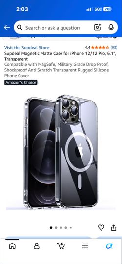 Supdeal Magnetic Matte Case for iPhone 12/12 Pro
