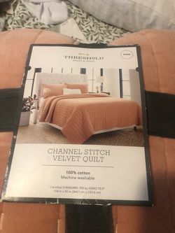 Threshold Channel Stitch Velvet Quilt King