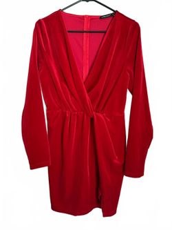 Double Crazy Red Tomato Velvet Mini Twist Dress Size Medium Holiday Indie Party