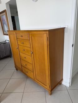 Wood Armoire Dresser with Drawers and Doors