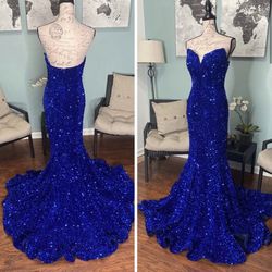 NWT Portia & Scarlett Blue Mermaid Evening Gown Or Formal Dress