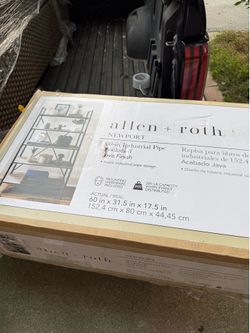 Allen + Roth brown metal bookcase