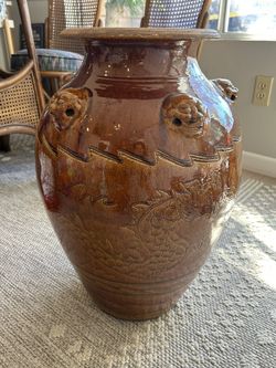 Large Asian Dragon Urn Pot