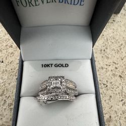 10K White Gold Bridal Set