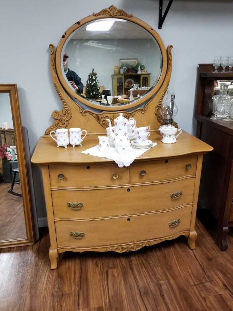 Antique Bureau with Mirror