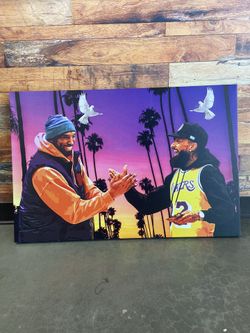 Kobe Bryant and Nipsey Hussle tribute canvas
