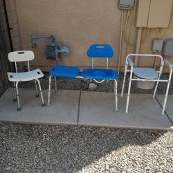 Shower Transfer Chair $15 Or Bench $20, Portable Toilet Commode $20 See All Photos 