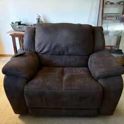 Oversized Suede Reclining Chair - Extra Comfy