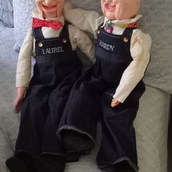 1983 Goldberger Stan Laurel And Oliver Hardy (24in) Ventriloquist Dolls